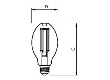 Dimension Drawing (with table) - CorePro LED HPL/SON M 2Klm13W830E27 FR