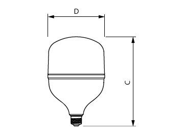 Dimension Drawing (with table) - CorePro LED M 5Klm 45W 865 E26 FR