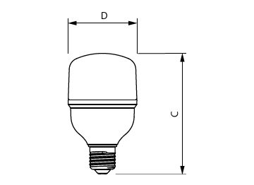 Dimension Drawing (with table) - Corepro LEDBulbND 2.05Klm 20W830 E27T70
