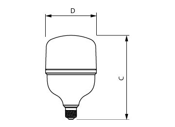 Dimension Drawing (with table) - Corepro LEDBulbND 4.3Klm 40W 830E27 T120