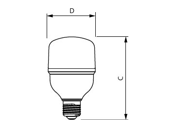 Dimension Drawing (with table) - Corepro LED M 2Klm 18W 865 E27 FR