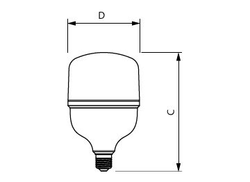 Dimension Drawing (with table) - Corepro LED M 4Klm 35W 865 E27 FR