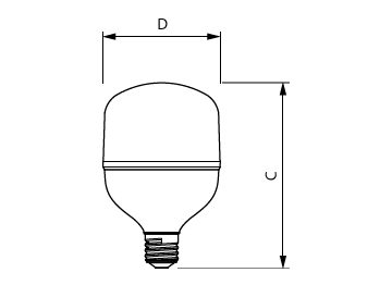 Dimension Drawing (with table) - CorePro LED M 5Klm 45W 865 E40 FR
