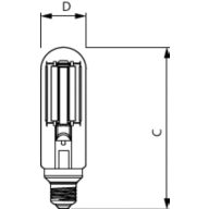 Dimension Drawing (with table) - MAS LED SON-T UE M 4Klm 19W 740 E27