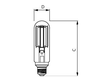 Dimension Drawing (with table) - MAS LED SON-T UE M 4Klm 19W 740 E27