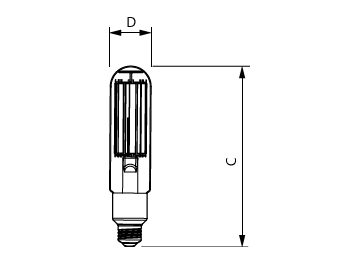 Dimension Drawing (with table) - MAS LED SON-T UE M 6Klm 29.7W 750 E26