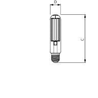 Dimension Drawing (with table) - MAS LED SON-T UE M 8Klm 42.8W 727 E40