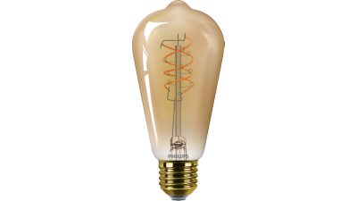 Led Filamentlamp, amberkleurig, 60W ST64 E27