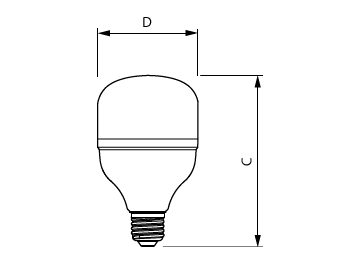 Dimension Drawing (with table) - TForce Core HB 24W 2.7Klm E27 865 CN GN5