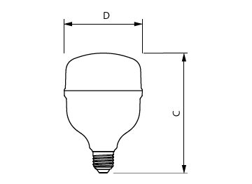 Dimension Drawing (with table) - TForce Core HB 3.5Klm 40W E27 865
