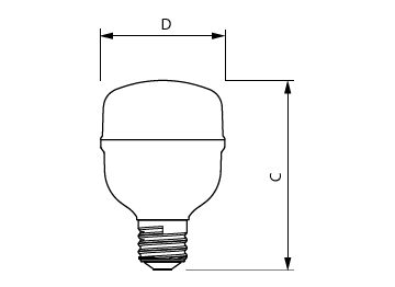 Dimension Drawing (with table) - TForce Core HB 4Klm 50W E40 865 WV