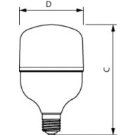 Dimension Drawing (with table) - TForce Core HB 4Klm 50W E40 865 WV