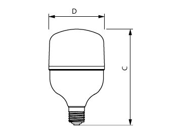 Dimension Drawing (with table) - TForce Core HB 4Klm 50W E40 865 WV
