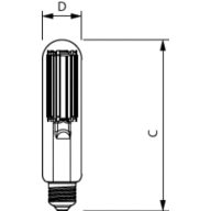 Dimension Drawing (with table) - TForce Core LED road 17W 740 E27 MV