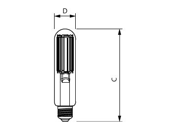 Dimension Drawing (with table) - TForce Core LED road 17W 740 E27 MV