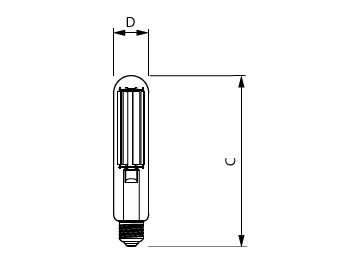 Dimension Drawing (with table) - TForce Core LED road 26W 727 E27 MV