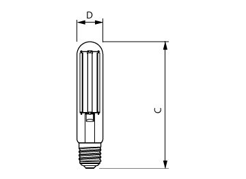 Dimension Drawing (with table) - TForce Core LED road 32W 722 E40 MV