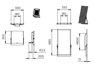 Dimension Drawing (without table) - BVP085 LED42/830