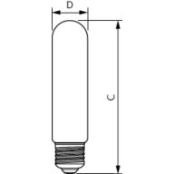 Dimension Drawing (with table) - MAS VLE LEDBulbD4-25W E27 T32 GOLD SP G