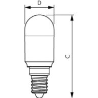 Dimension Drawing (with table) - LED 25W T25 E14 WW FR ND 1SRT4