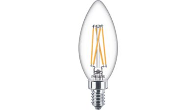 LED Vela filamento transparente 40 W B11 E12 x3