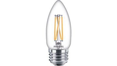 LED Vela filamento transparente 40 W B11 E26 x3