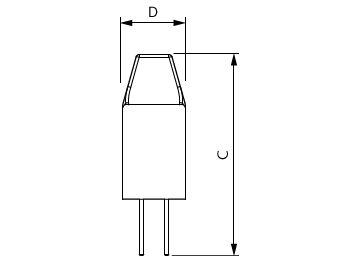 Dimension Drawing (with table) - CorePro LEDcapsuleLV 1-10W G4 827micro