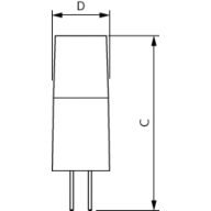 Dimension Drawing (with table) - CorePro LEDcapsuleLV 2.4-28W G4micro 827