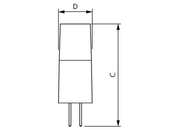 Dimension Drawing (with table) - CorePro LEDcapsuleLV 2.4-28W G4micro 827