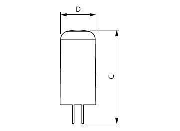 Dimension Drawing (with table) - CorePro LEDcapsuleLV 2.1-20W G4 827 D