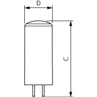 Dimension Drawing (with table) - CorePro LEDcapsuleLV 4.2-40W GY6.35 827D