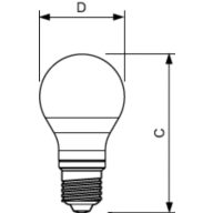 Dimension Drawing (with table) - CorePro LEDBulbND4.5-40W E27 A60 827FR G