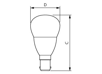 Dimension Drawing (with table) - LEDLuster 5W B15 827 P45NDFR AU 2CT