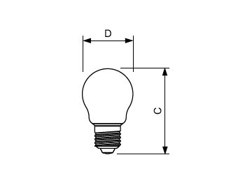 Dimension Drawing (with table) - CorePro LEDLusterND2-25W P45 E27 827 CLG