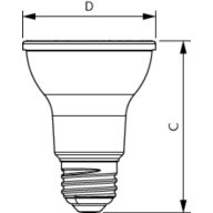  Single Contact Medium Screw PAR 2.5 inch Clear