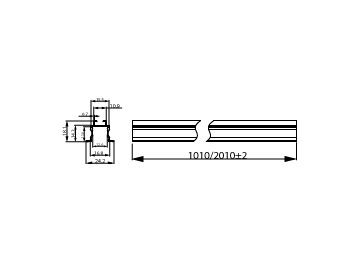 Dimension Drawing (without table) - H profile 1M accessory kit 60pcs