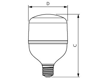 Dimension Drawing (with table) - TForce Core HB 60W E40 865 WV G3