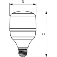 Dimension Drawing (with table) - TForce Core HB MV ND 20W E27 840 G3