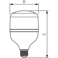 Dimension Drawing (with table) - TForce Core HB MV ND 30W E27 830 G3