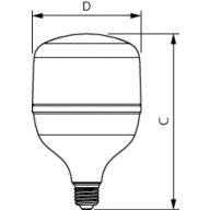 Dimension Drawing (with table) - TForce Core HB MV ND 35W E27 840 G3