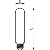 Dimension Drawing (with table) - TForce Core LED road 17W 727 E27 MV