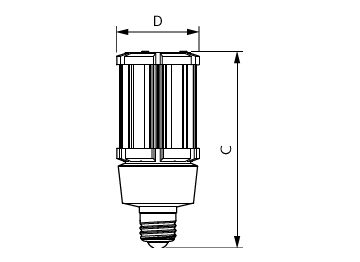 Dimension Drawing (with table) - 18CC/LED/840/ND E26 G2 BB 6/1