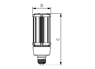 Dimension Drawing (with table) - 27CC/LED/850/ND E26 G2 BB 6/1