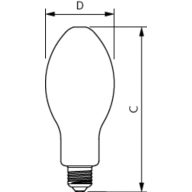 Dimension Drawing (with table) - TForce Core LED HPL 13W E27 830 FR