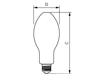 Dimension Drawing (with table) - TForce Core LED HPL 13W E27 830 FR