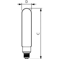 Dimension Drawing (with table) - MAS LED SON-T UE M 5.4Klm 28.5W 727 E27