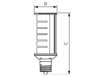 Dimension Drawing (with table) - 40WP/LED/850/LS EX39 G3 BB 3/1