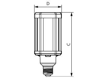Dimension Drawing (with table) - TForce LED HPL ND 30-21W E27 840