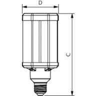 Dimension Drawing (with table) - TForce LED HPL ND 60-42W E27 840