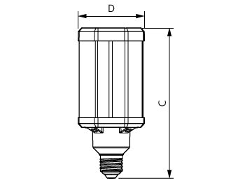 Dimension Drawing (with table) - TForce LED HPL ND 60-42W E27 840